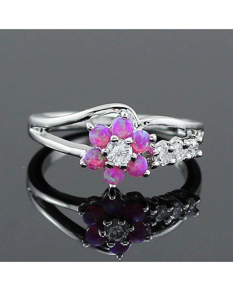 Womens Zircon Jewelry Rings Vintage Ladies Ring 9 White,Pink $4.19 Rings