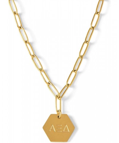 Alpha Xi Delta Paperclip Necklace — AXD 18K Gold Plated Sorority Gifts Necklace, Long-Lasting Alpha Xi Delta Gifts for Women ...