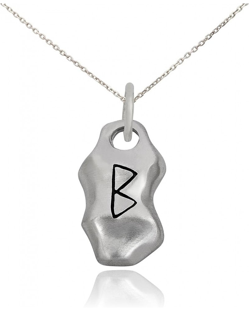 The Elder Futhark Viking Runes Silver Pewter Charm Necklace Pendant Jewelry Berkana Mother Earth Birth-Chain $8.15 Necklaces