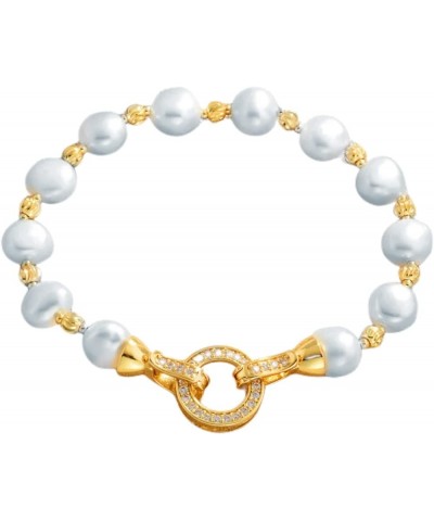 Baroque Pearl Bracelet Natural Real Pearl Bracelet 16-21cm/6.3-8.3in 4 Colors Available Grey 7.08'' $26.78 Bracelets