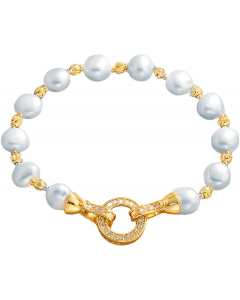 Baroque Pearl Bracelet Natural Real Pearl Bracelet 16-21cm/6.3-8.3in 4 Colors Available Grey 7.08'' $26.78 Bracelets