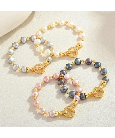 Baroque Pearl Bracelet Natural Real Pearl Bracelet 16-21cm/6.3-8.3in 4 Colors Available Grey 7.08'' $26.78 Bracelets