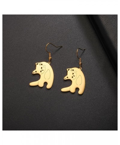 Dangling Cat Earrings Kawaii Aesthetic Funny Cartoon Kitten Drop Dangle Earrings with Hook Animals Lover Birthday Gifts Party...