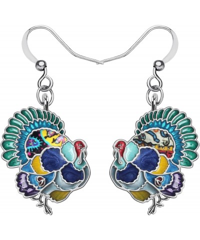 Cute Thanksgiving Turkey Chicken Earrings For Women kid Girl Festival Jewelry Gifts Ocean $9.59 Earrings