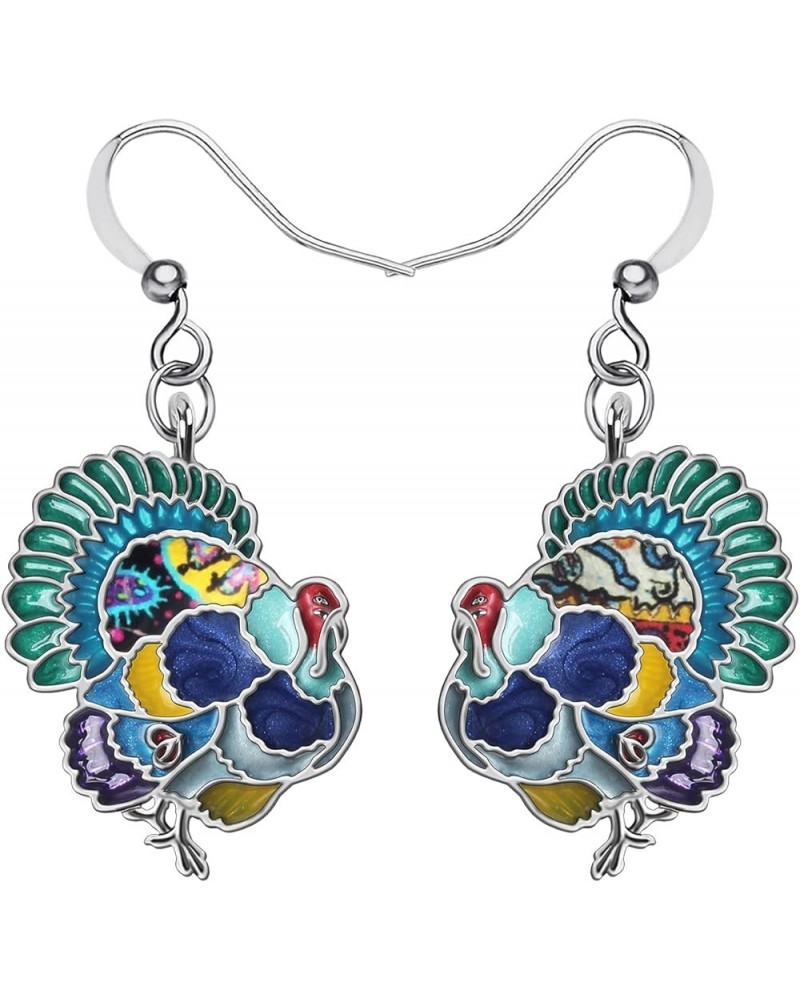 Cute Thanksgiving Turkey Chicken Earrings For Women kid Girl Festival Jewelry Gifts Ocean $9.59 Earrings