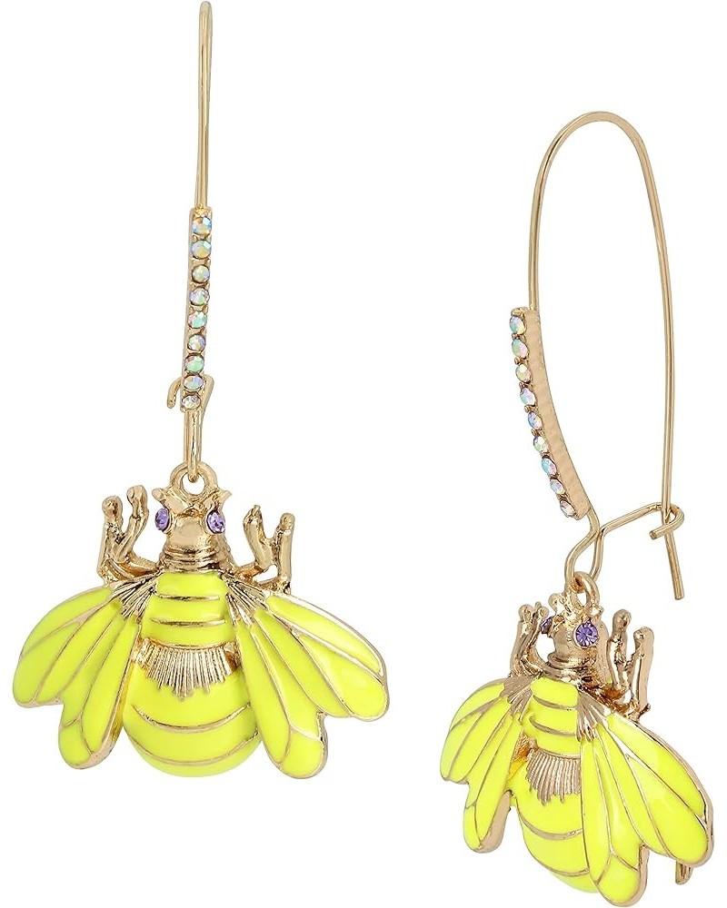 Bee Shepherd Hook Earrings One Size Yellow $19.22 Earrings