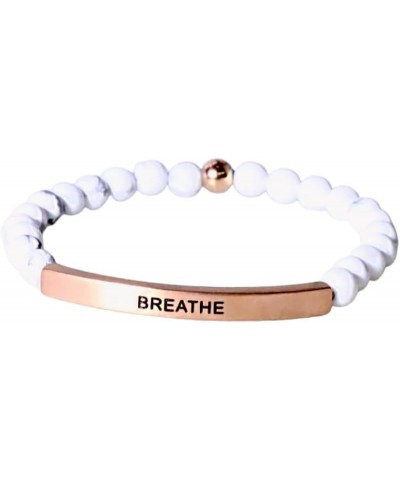 Hope Collection Unisex Stretchable Bracelets - (BREATHE) Howlite Marble $35.07 Bracelets