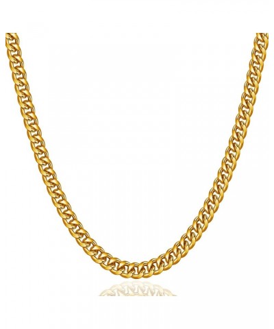 Gold/Silver 6mm Cuban Link Chain for Men Stainless Steel Necklace for Boys Women 18/20/22/24 /26/28Inch Jewelry Gifts 26in(65...