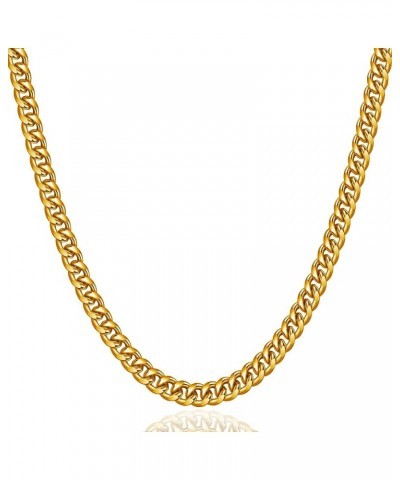 Gold/Silver 6mm Cuban Link Chain for Men Stainless Steel Necklace for Boys Women 18/20/22/24 /26/28Inch Jewelry Gifts 26in(65...