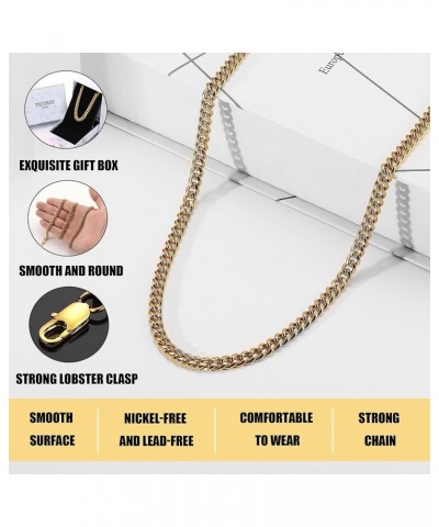 Gold/Silver 6mm Cuban Link Chain for Men Stainless Steel Necklace for Boys Women 18/20/22/24 /26/28Inch Jewelry Gifts 26in(65...