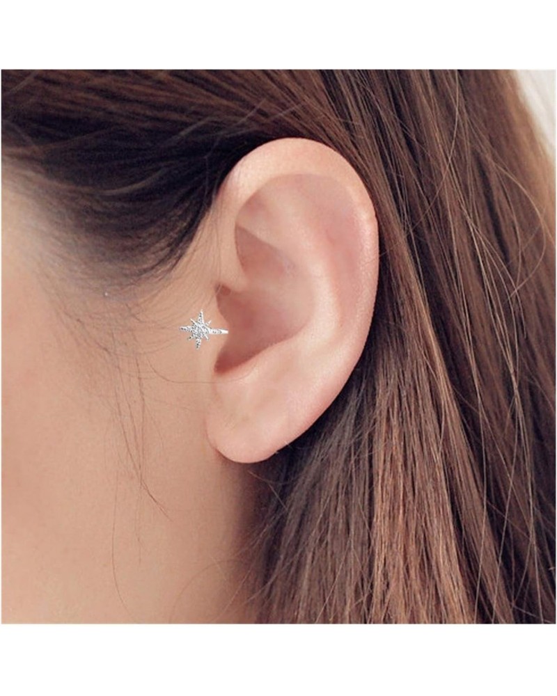 6MM Filled Tragus Earring for Women Non Piercing Clip Earing Ear Cuff Simple (Metal Color : 0010L Silver) $8.24 Earrings