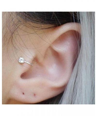 6MM Filled Tragus Earring for Women Non Piercing Clip Earing Ear Cuff Simple (Metal Color : 0010L Silver) $8.24 Earrings