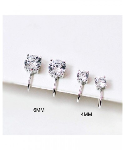 6MM Filled Tragus Earring for Women Non Piercing Clip Earing Ear Cuff Simple (Metal Color : 0010L Silver) $8.24 Earrings