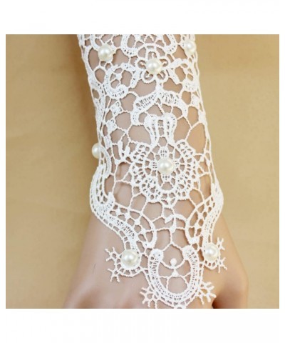 1 Pair Lace Antique Bracelets Black Retro Lolita Wristband Gothic Steampunk Bridal Fingerless Bracelet Ring Costume Vintage P...