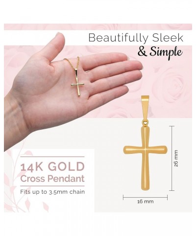 14k Gold Cross Pendant, Hypoallergenic Gold Religious Charms for Men and Women, Handcrafted in the USA Flared Cross $33.00 Pe...