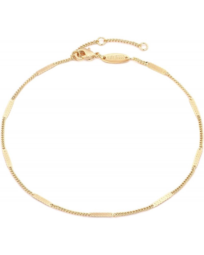 Dainty Gold Link Chain Anklet,14K Gold Plated Handmade Cute Dainty Anklet for Women Chain bar $9.67 Anklets