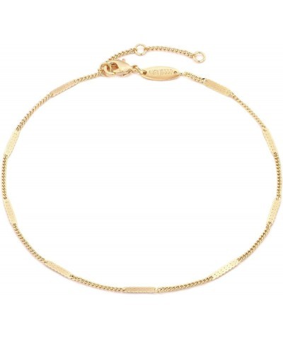 Dainty Gold Link Chain Anklet,14K Gold Plated Handmade Cute Dainty Anklet for Women Chain bar $9.67 Anklets