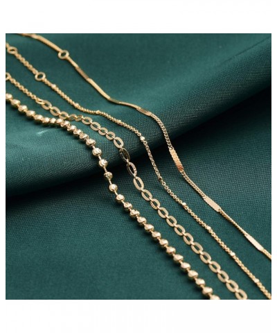 Dainty Gold Link Chain Anklet,14K Gold Plated Handmade Cute Dainty Anklet for Women Chain bar $9.67 Anklets