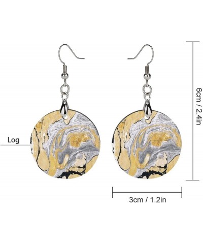 Round Wooden Dangle Earrings Lightweight Earrings For Women Ladies Girl 2.4 x 1.2 in Multi 8 $7.79 Earrings