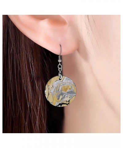 Round Wooden Dangle Earrings Lightweight Earrings For Women Ladies Girl 2.4 x 1.2 in Multi 8 $7.79 Earrings