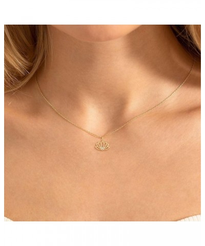 Gold Necklace for Women 14K Gold Plated Dainty Star of David Necklace Simple Moon and Star Necklace Sun Lotus Pendant Necklac...