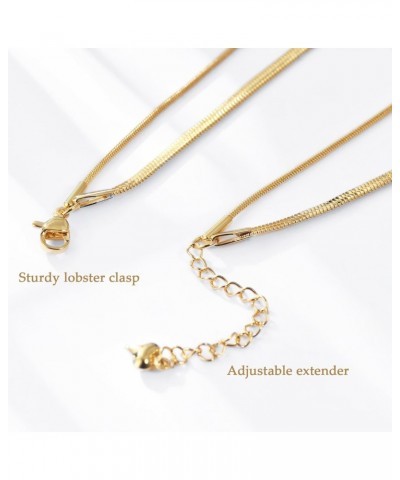 Dainty Gold Layered Necklaces Snake Chain Herringbone Necklace Jewelry Set for Women Girls $5.21 Necklaces