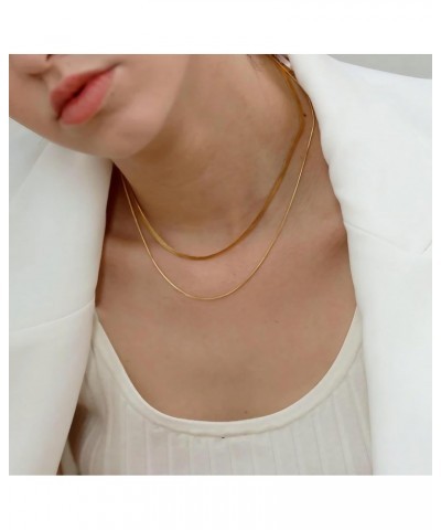 Dainty Gold Layered Necklaces Snake Chain Herringbone Necklace Jewelry Set for Women Girls $5.21 Necklaces