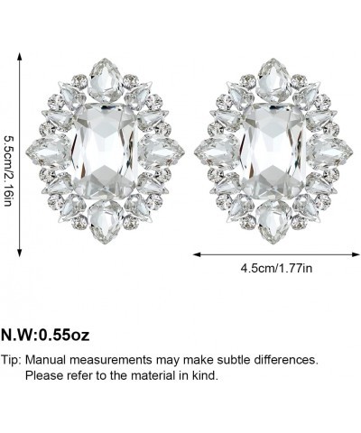 Crystal Bridal Wedding Earrings, Sparkle Cluster Studs Large Lightweight Stud Earrings for Women Bridesmaid Gift $12.18 Earrings