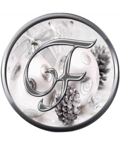 Snap Jewelry Charm Christmas Silver Ornament & Frosted Pine Cones Monogram Alphabet Letters A - Z for Winter Holidays 18MM - ...