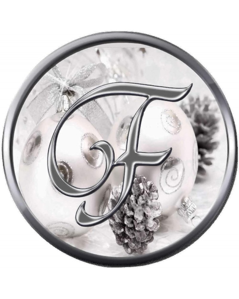 Snap Jewelry Charm Christmas Silver Ornament & Frosted Pine Cones Monogram Alphabet Letters A - Z for Winter Holidays 18MM - ...