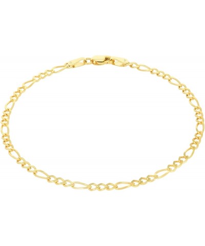 14k Yellow Gold 2.5mm Solid Figaro Chain Link Bracelet or Anklet, Womens Jewelry 7" 7.5" 8" 8.5" 9 Yellow 7.5 $96.52 Anklets