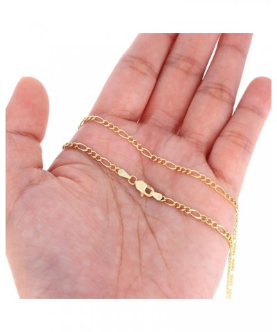 14k Yellow Gold 2.5mm Solid Figaro Chain Link Bracelet or Anklet, Womens Jewelry 7" 7.5" 8" 8.5" 9 Yellow 7.5 $96.52 Anklets