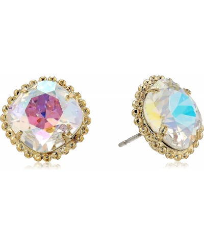 Essentials Cushion-Cut Solitaire Stud Earrings Bright Gold-Tone Legacy Crystal Aurora Borealis $38.16 Earrings