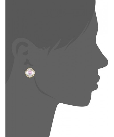 Essentials Cushion-Cut Solitaire Stud Earrings Bright Gold-Tone Legacy Crystal Aurora Borealis $38.16 Earrings