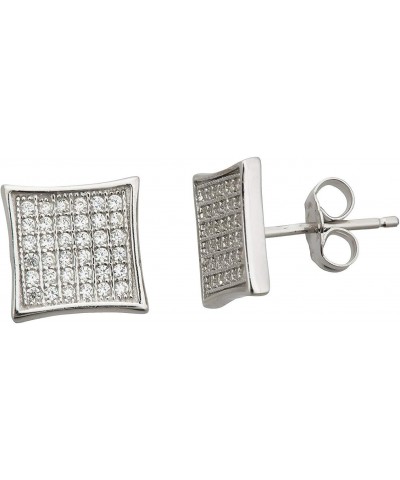 Sterling Silver 6x6 Curved Square Stud $11.99 Earrings