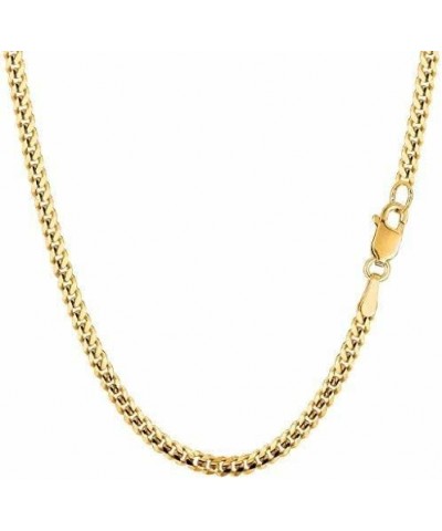 14K SOLID Yellow or White Gold 1.00mm, 1.5mm, 2.00mm, 3.00mm Shiny Diamond-Cut Gourmette Chain Necklace for Pendants and Char...