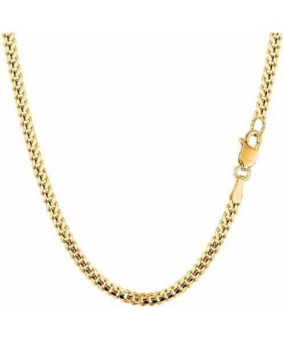 14K SOLID Yellow or White Gold 1.00mm, 1.5mm, 2.00mm, 3.00mm Shiny Diamond-Cut Gourmette Chain Necklace for Pendants and Char...