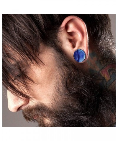 Pair of Natural Blue Adventurine Stone Saddle Plug // Choose Size // 5/8" (16mm) $9.71 Body Jewelry