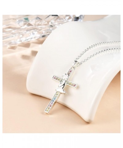 Girls Baptism Cross Necklace for Women,First Communion Gold Cross Necklaces Jewelry Gifts for Women Girls Cross Baptism $11.1...