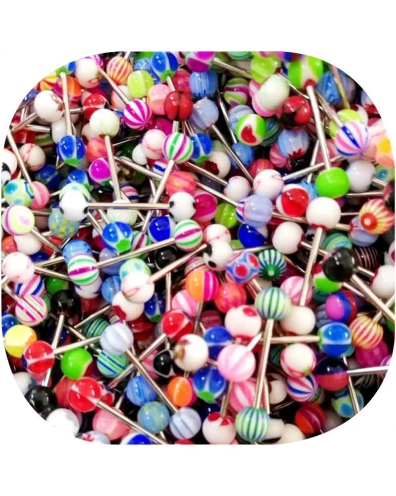 Colorful Tongue Rings Nipple Rings for Women Body Piercing Jewelry 14G 16mm Pierced Barbells Body Jewelry 50Pcs/30Pcs/20Pcs P...