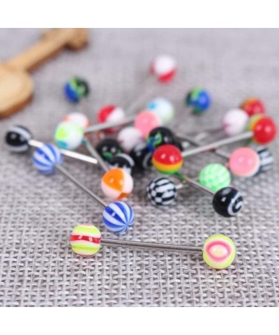 Colorful Tongue Rings Nipple Rings for Women Body Piercing Jewelry 14G 16mm Pierced Barbells Body Jewelry 50Pcs/30Pcs/20Pcs P...