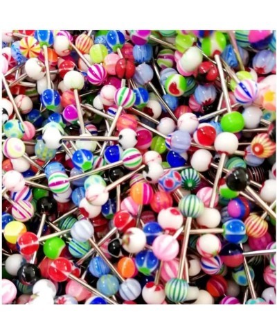 Colorful Tongue Rings Nipple Rings for Women Body Piercing Jewelry 14G 16mm Pierced Barbells Body Jewelry 50Pcs/30Pcs/20Pcs P...