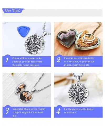 Locket Necklace that Hold Pictures 925 Sterling Silver Photo Locket for Women Men Gold T-WOLF Locket Necklaces Non-customized...