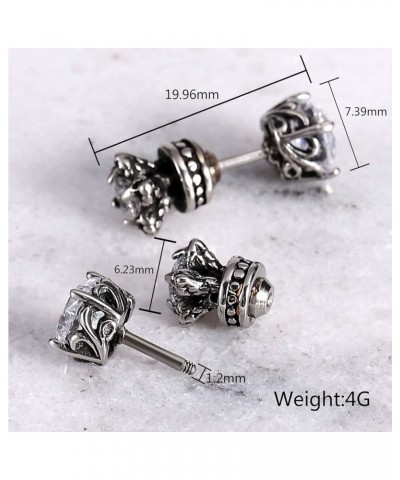 Stainless Steel Ear Stud Piercing Earrings for Men Women CZ Earrings Cubic Zirconia Screwback Earrings White $11.18 Earrings