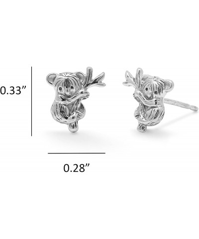 Jewelry Sterling Silver Koala Bear Stud Earrings $10.66 Earrings