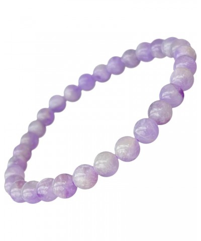 Natural Stone Real Lavender Amethyst Stretch Beaded Bracelet Round Beads 6 mm (0.24") Bracelet Semi Precious Purple Amethyst ...