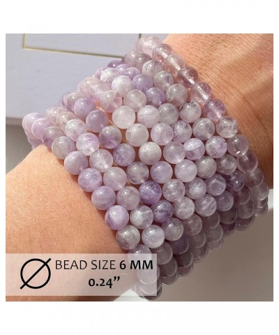 Natural Stone Real Lavender Amethyst Stretch Beaded Bracelet Round Beads 6 mm (0.24") Bracelet Semi Precious Purple Amethyst ...