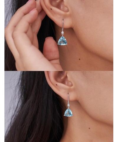 Drop Earrings for Women Sterling Silver Dangle Earrings Dropper Earrings for Women with 18K White Gold Plated Blue $13.74 Ear...