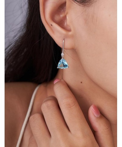 Drop Earrings for Women Sterling Silver Dangle Earrings Dropper Earrings for Women with 18K White Gold Plated Blue $13.74 Ear...