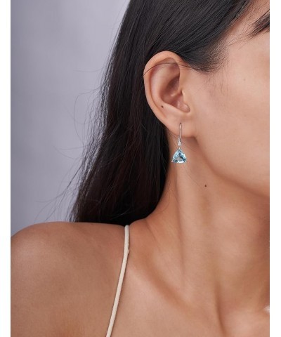 Drop Earrings for Women Sterling Silver Dangle Earrings Dropper Earrings for Women with 18K White Gold Plated Blue $13.74 Ear...